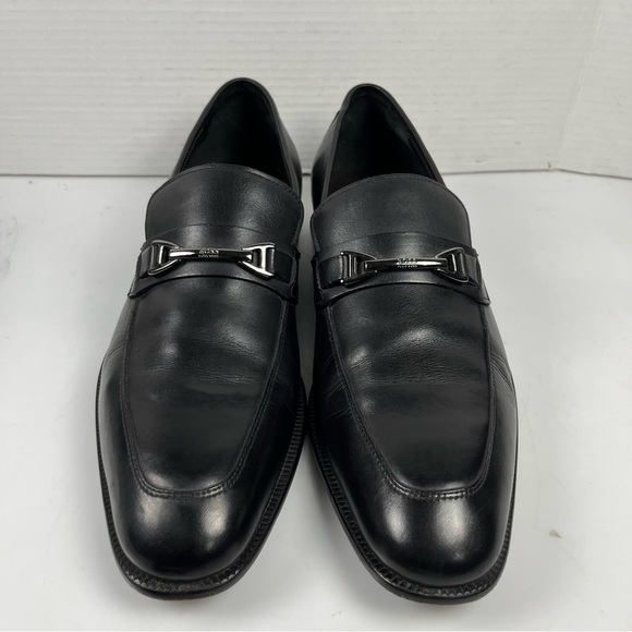 Hugo Boss Black Leather Horsebit Slip On Loafers Mens Size 11 - Picture 3 of 11